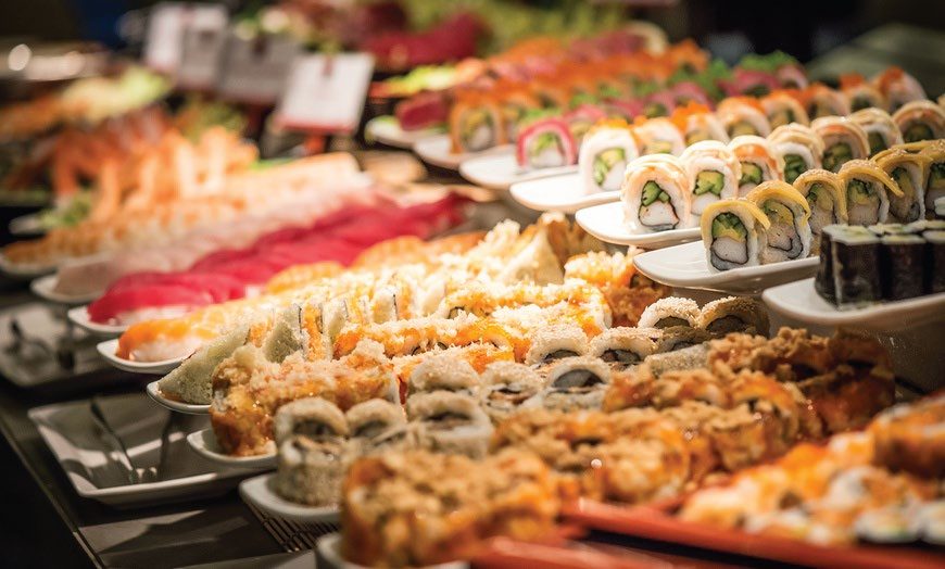 Sushi buffet at Toshi